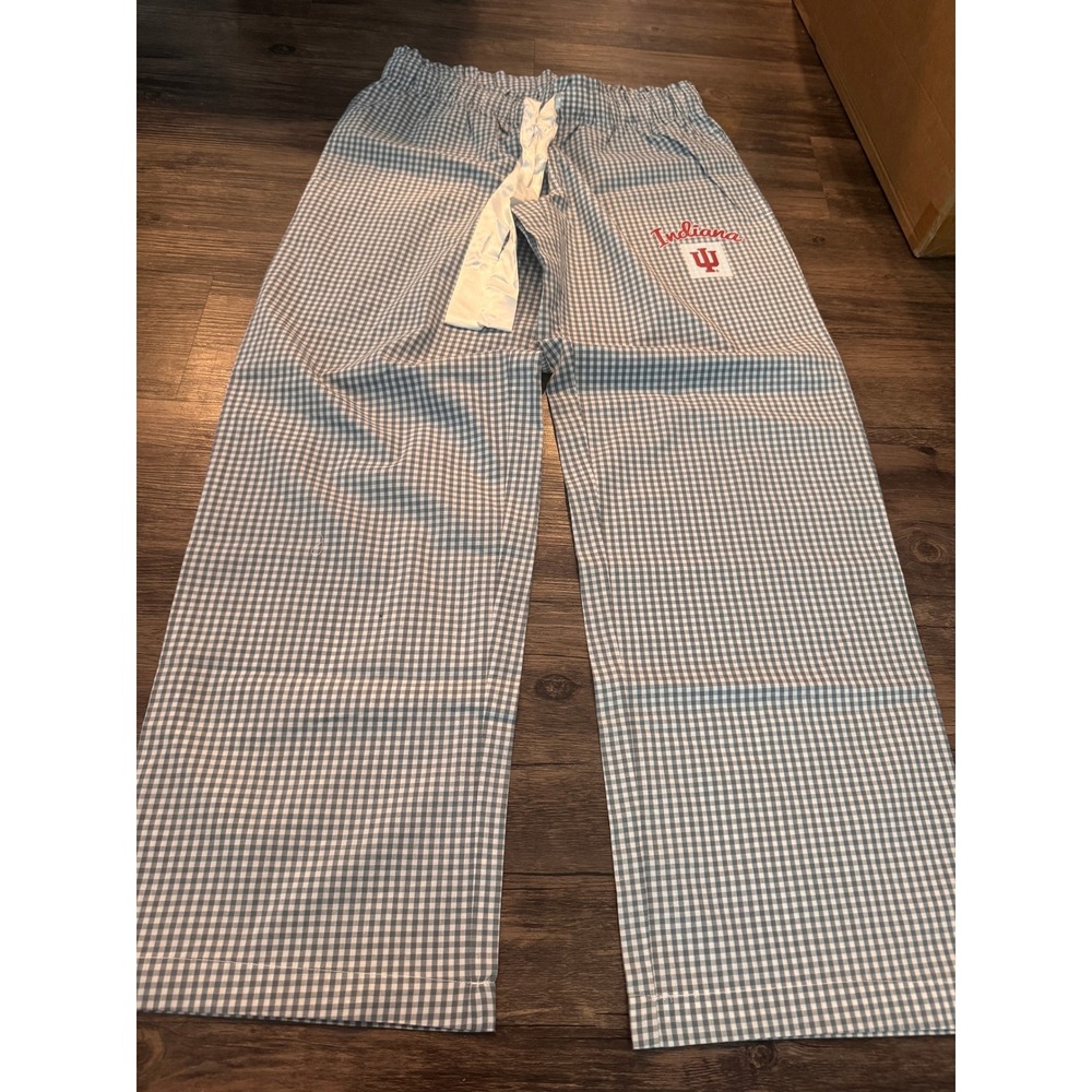 Concepts Sport Indiana University Hoosiers Gingham Pajama Pants Grey White Small